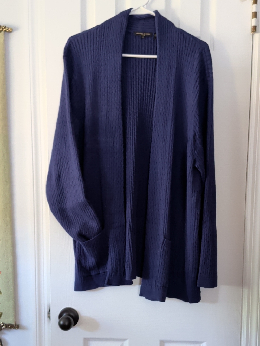 JEANNE PIERRE Navy Open-Front Women's Cardigan Sz 3X